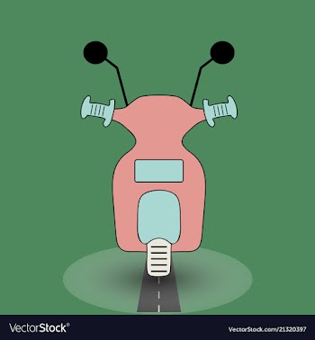 Scooter vintage retro monoline vector image