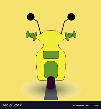 Scooter vintage retro monoline vector image