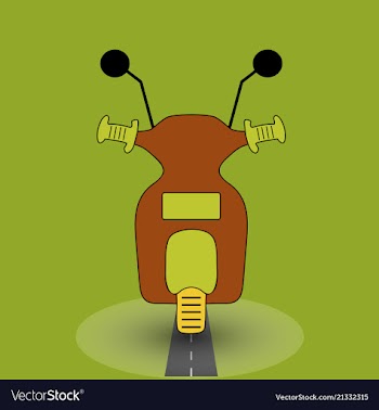 Scooter vintage retro monoline vector image