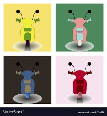Scooter vintage retro monoline vector image