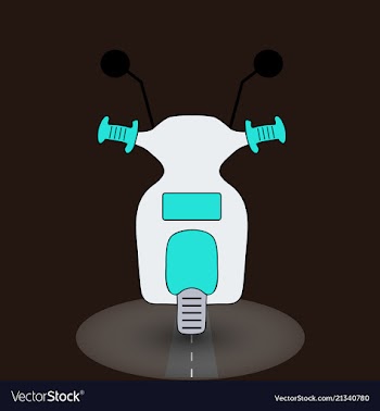 Scooter vintage retro monoline vector image