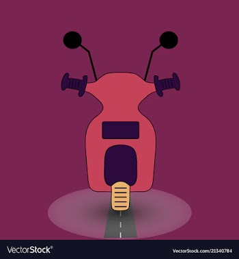 Scooter vintage retro monoline vector image