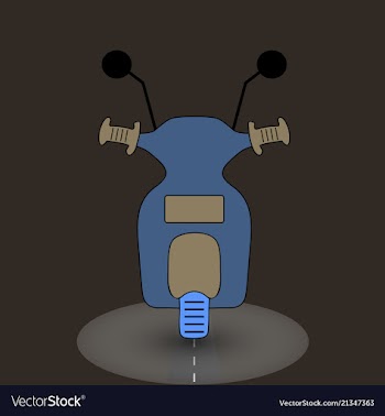 Scooter vintage retro monoline vector image