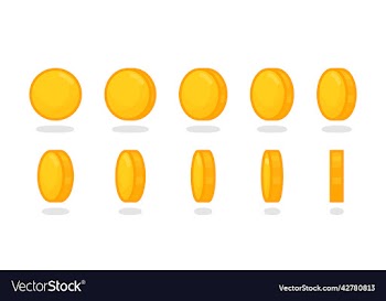 score point coins facing different sides kawaii