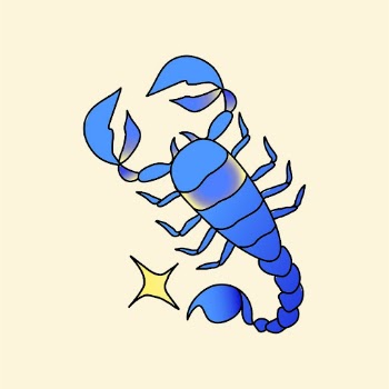 Scorpio horoscope, bright blue illustration | Free Vector Illustration - rawpixel