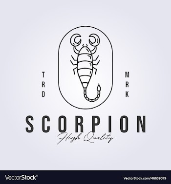 scorpion line art logo design