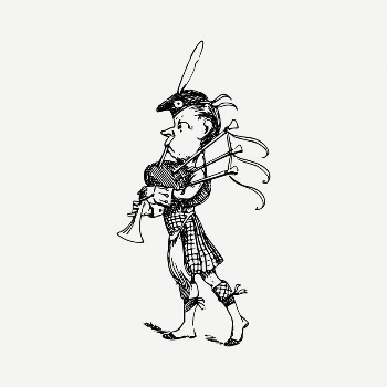 Scottish man drawing, bagpipe cartoon | Free PSD Illustration - rawpixel