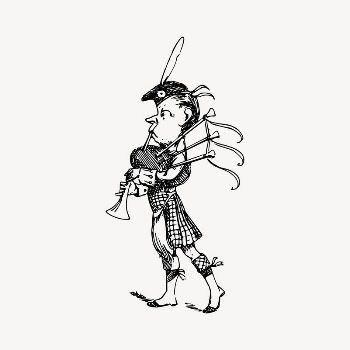 Scottish man drawing, bagpipe cartoon | Free Vector Illustration - rawpixel