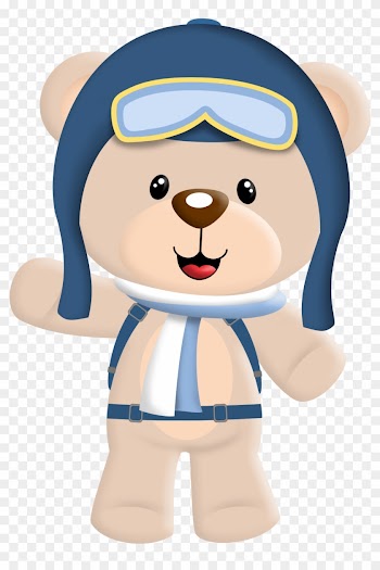 Scrapbook Framesbaby Bearsteddy - Ursinho Aviador Png
