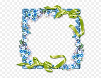 Scrapbooking - Blue Transparent Png Flower Frame