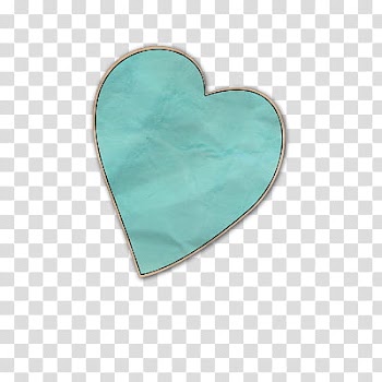 Scrapbooking elements, teal heart illustration transparent background PNG clipart