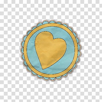 Scrapbooking elements, yellow heart sticker transparent background PNG clipart