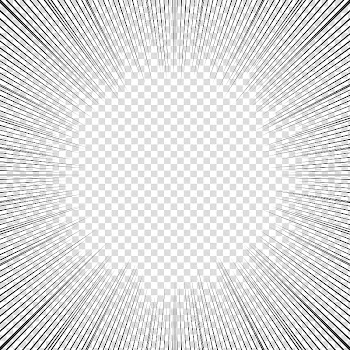 Screentones action lines , black abstract radial lines suburst transparent background PNG clipart