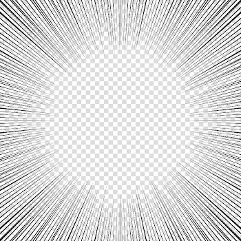 Screentones action lines , black abstract radial lines sunburst on blue background transparent background PNG clipart