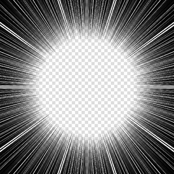 Screentones action lines , black abstract radial lines sunburst transparent background PNG clipart
