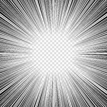 Screentones action lines , black abstract radial lines sunburst transparent background PNG clipart