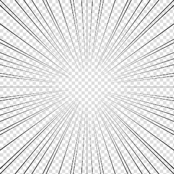 Screentones action lines, black frame transparent background PNG clipart