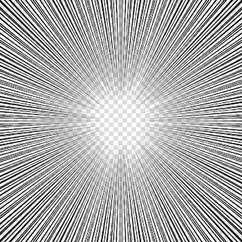 Screentones action lines, black frame transparent background PNG clipart