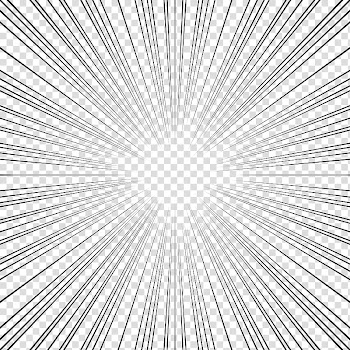 Screentones action lines, black frame transparent background PNG clipart