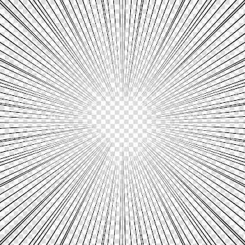 Screentones action lines, black frame transparent background PNG clipart