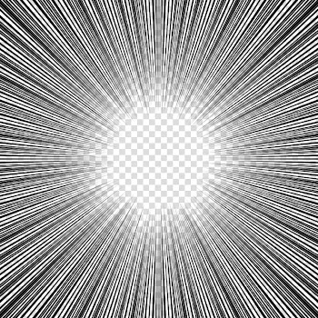 Screentones action lines, black frame transparent background PNG clipart