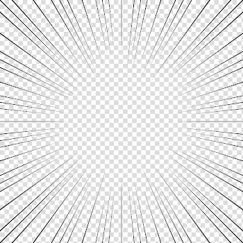 Screentones action lines, black frame transparent background PNG clipart