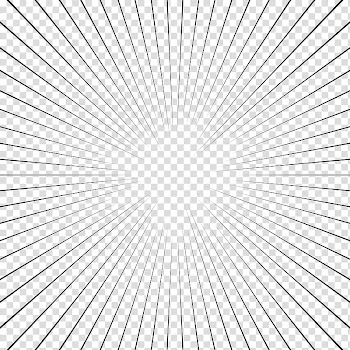 Screentones action lines, black line artwork transparent background PNG clipart