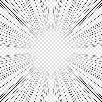 Screentones action lines, black line burst on blue background transparent background PNG clipart