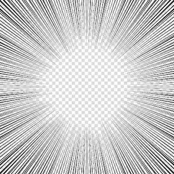 Screentones action lines, black line drawing illustration transparent background PNG clipart