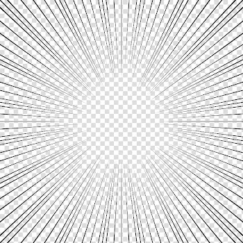 Screentones action lines, black lines towards center border transparent background PNG clipart