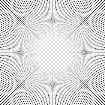 Screentones action lines, black lines towards center border transparent background PNG clipart