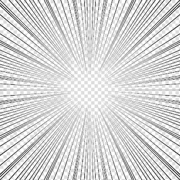 Screentones action lines, black lines transparent background PNG clipart