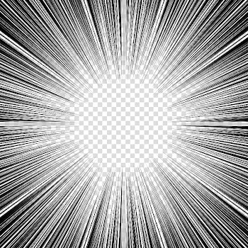 Screentones action lines , black lines with sun rays drawing transparent background PNG clipart