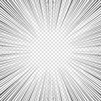 Screentones action lines , black lines with sun rays drawing transparent background PNG clipart