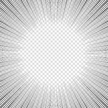 Screentones action lines , black lines with sun rays drawing transparent background PNG clipart