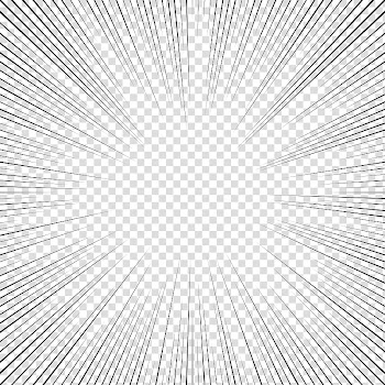 Screentones action lines , black lines with sun rays drawing transparent background PNG clipart