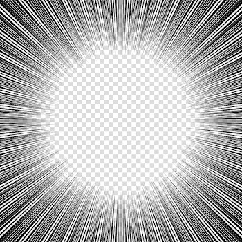 Screentones action lines , black lines with sun rays drawing transparent background PNG clipart