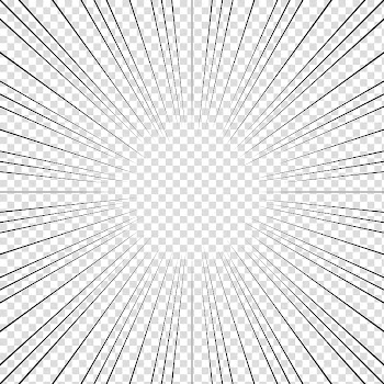 Screentones action lines, black lines with sun rays illustration transparent background PNG clipart