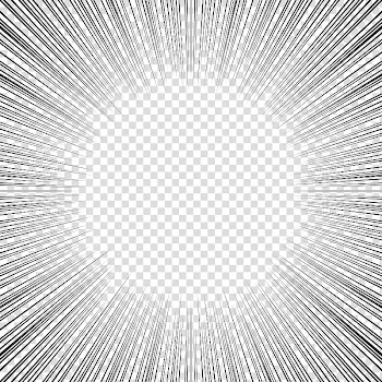 Screentones action lines , black lines with sun rays transparent background PNG clipart