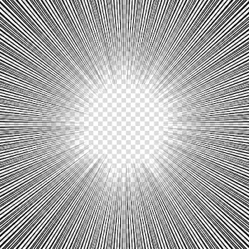 Screentones action lines, black lines with sun raysillustration transparent background PNG clipart