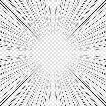 Screentones action lines, black lining sunburst illustration transparent background PNG clipart