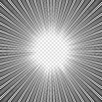 Screentones action lines, black rays icon transparent background PNG clipart