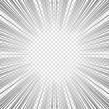 Screentones action lines, black rays icon transparent background PNG clipart