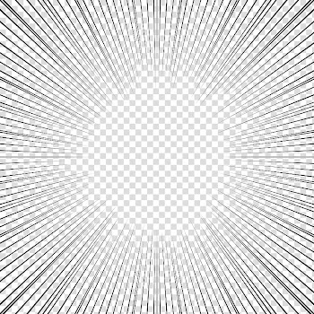 Screentones action lines, black rays illustration transparent background PNG clipart