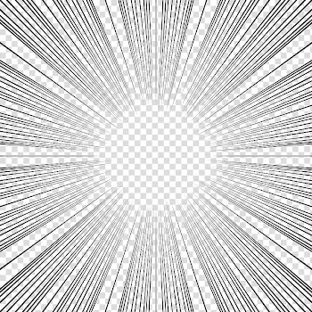Screentones action lines, black rays illustration transparent background PNG clipart
