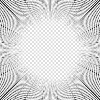Screentones action lines , black rays transparent background PNG clipart