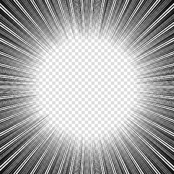 Screentones action lines , black rays transparent background PNG clipart