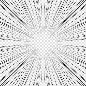 Screentones action lines, black striped frame transparent background PNG clipart