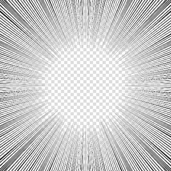 Screentones action lines, black striped frame transparent background PNG clipart