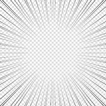 Screentones action lines, black striped frame transparent background PNG clipart
